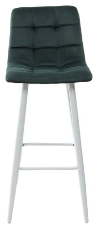 Барный стул M-City LECCO UF910-14 DARK GREEN, велюр/белый каркас