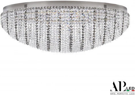 Потолочная люстра светодиодная APL LED Sicilia SH508.2.80.R.Ni.4000.Clear.731 (220V, хрусталь, круглые)