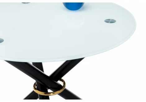 Стеклянный стол Woodville Rock white / black 11772