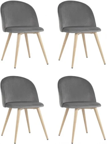 Стул Лион велюр серый 4 шт Stool Group (арт.УТ000037451)