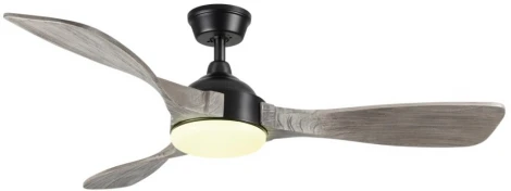 Люстра на штанге-вентилятор Sonex Storm 7702/24L черный/серое дерево LED 24Вт 3000-6000K D1320 пульт ДУ VIVA (220V, вертолет)