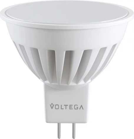 Лампочка светодиодная полусфера белая колба GU5.3 10 Вт 780 lm 2800K теплое желтое свечение Voltega Ceramics 7074