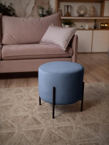 Маленькая радость Пуф круглый на ножках, светло-синий D1 furniture арт.AAA41674007