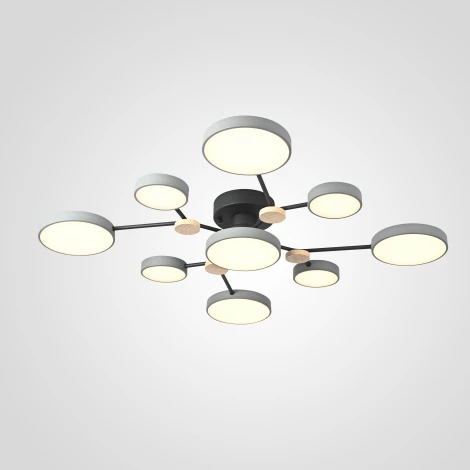 Потолочная люстра на штанге Gamma D98 Grey Imperiumloft Gamma01 (223766-23) (LED, 220V, пульт управления, круглые)