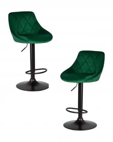 Набор 2 шт стул барный DOBRIN LOGAN BLACK (зеленый велюр (MJ9-88))
