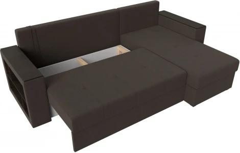 Диван угловой Дубай Лайт правый угол (Коричневый/Рогожка) Лига Диванов арт.121639