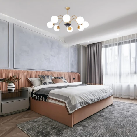 Потолочная люстра на штанге Arte Milano Napoli 312066/D940/8 BS/BK (220V, шарики)