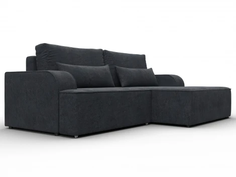 Диван угловой Лига-120 угол правый (ДСП,Брус,Фанера,ЛДС,Велюр/Темно-серый) Лига Диванов 137293