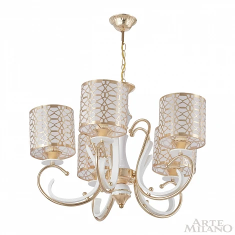 Подвесная люстра Arte Milano Florentia-1237 301237/5 Wh/Gd (220V, на цепи)