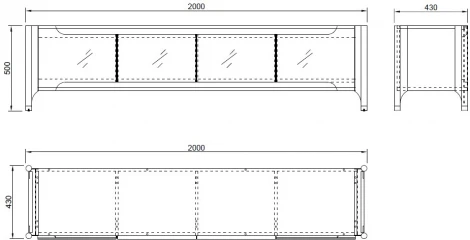Тумба под телевизор Grimaldi 200*40*50см Garda Decor арт.77IP-GD008-TV