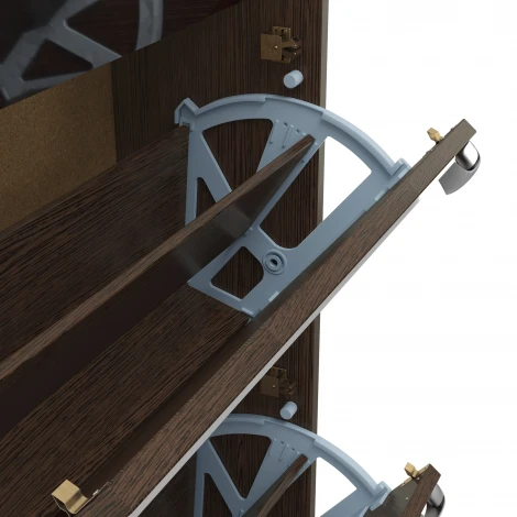 Обувница Leset Эдит 5S (ЛДСП,ПВХ,Зеркало/Венге) арт.2500000205149