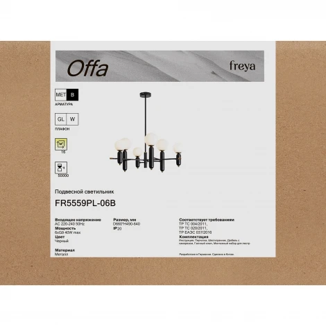 Потолочная люстра на штанге Freya Offa FR5559PL-06B