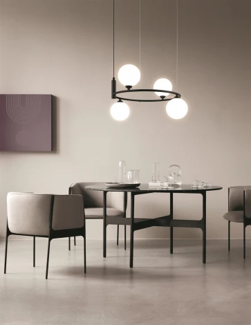 Подвесной светильник Maytoni Ring MOD013PL-04B (220V, на тросе, шарики)