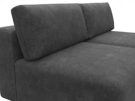 Диван прямой модульный Лига-060 НПБ (ЛДСП,Брус,Фанера/Пластик/Велюр/Темно-серый) Лига Диванов 129470