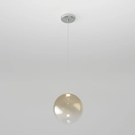 Подвесной светильник светодиодный Eurosvet WONDER со стеклянным плафоном 50230/1 LED янтарный (на проводе, шар)