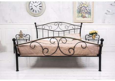 Кровать Woodville Gold 160x200 черная с золотом 1438