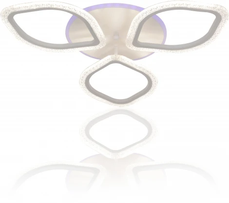 Люстра потолочная светодиодная Bubble 10251/3 LED*60+5W White (регулировка яркости, 220V, пульт управления, цветы)