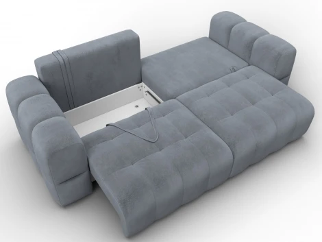 Диван прямой Лига-110 НПБ (ДВП,ДСП,ЛДСП,Брус,Фанера,Велюр/Серый) Лига Диванов 136512