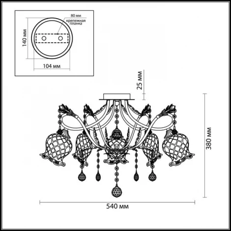 Потолочная люстра Odeon Light Timora 2883/5C