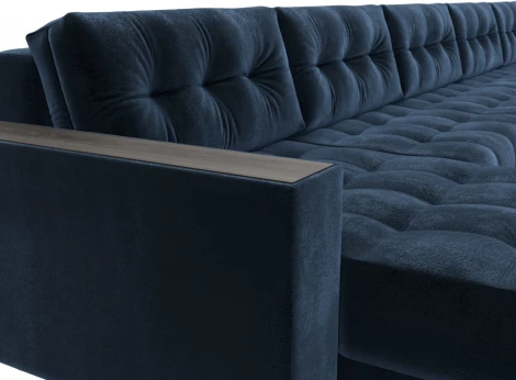 Диван П-образный с декором Лига-049 НПБ Мегалонг Лига Диванов (Велюр) арт.128541