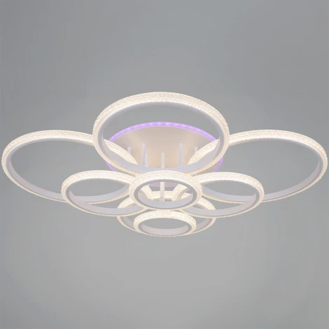 Потолочная люстра светодиодная на штанге с регулировкой цветовой температуры и яркости, с ночным режимом и RGB Reluce 06333-0.3-08C WH (RGB)