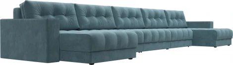 Диван П-образный с декором Лига-049 НПБ Мегалонг Лига Диванов (Велюр) арт.128524