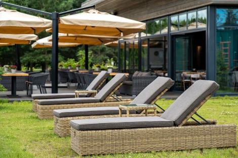 Шезлонг с подушкой, цвет соломенный 4SIS Рим YH-L1032W-1