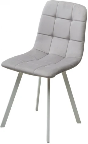 Стул M-City РИЧИ, цвет H-09 Светло-серый, велюр / белый каркас
