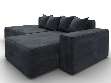 Диван угловой Лига-079 угол правый (ДСП/Пластик/Велюр/Темно-серый) Лига Диванов 129824