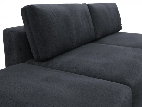 Диван прямой модульный с пуфом Лига-060 НПБ (ЛДСП,Брус,Фанера/Пластик/Велюр/Темно-серый) Лига Диванов 129659