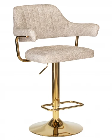 Набор 2 шт стул барный DOBRIN CHARLY GOLD (бежевый твид (LEO26))