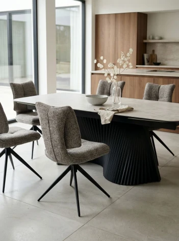 Стул ДЕЛИ (DELI) 360 град, цвет СЕРЫЙ H300126-3, ткань / ЧЕРНЫЙ каркас, ®DISAUR M-City 64835