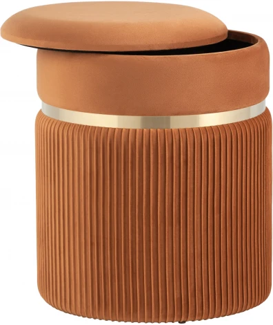 Пуф Миранда с ящиком велюр оранжевый УТ000035331