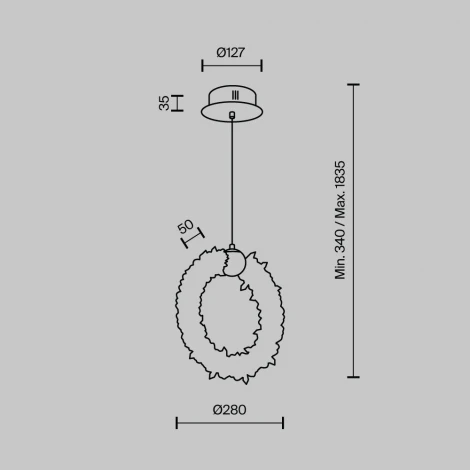 Подвесной светильник светодиодный хрустальный с регулировкой цветовой температуры Modelux MODESTYLE MS.1141.250 BS