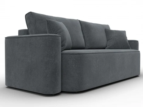 Диван прямой Лига-118 НПБ (ДСП,ЛДСП,Брус,Фанера,Велюр/Светло-серый) Лига Диванов 137082