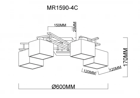 Потолочная люстра MyFar Бона MR1590-4C