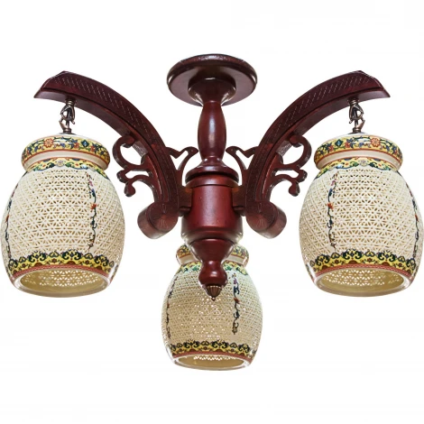 Потолочная люстра N-Light 6074 6074-3 красное дерево