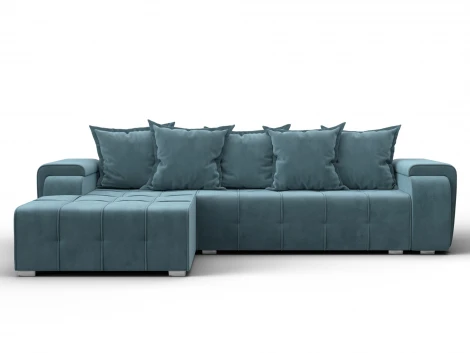 Диван угловой Лига-121 левый угол (ДСП,Брус,Велюр/Бирюзовый) Лига Диванов 137346L