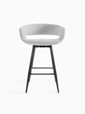 Стул барный МАМАДОМА Барни Р 700, Черный/Grey Lux b22