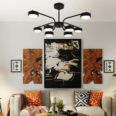 Потолочная люстра на штанге 100007/8R GX53*15W Black Escada Spark ES0000020L