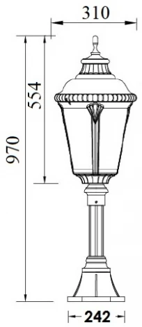 Наземный фонарь Oasis Light MUNICH 2М 79754MG Bl (220V, фонарь, IP44)