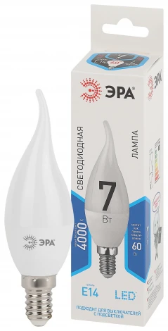 Лампочка светодиодная E14 7W ЭРА LED BXS-7W-840-E14