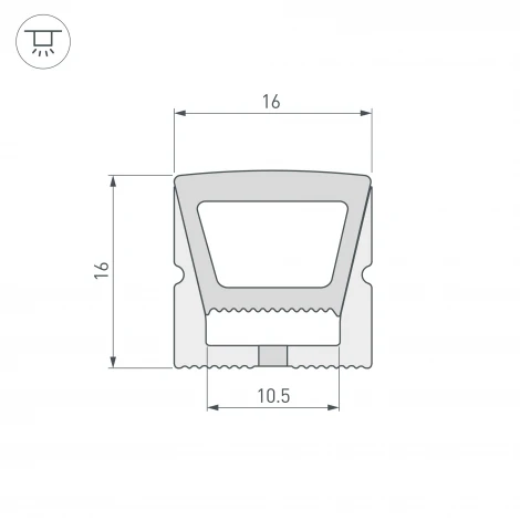 Силиконовый профиль WPH-FLEX-1616-TOP-S11-5m WHITE (Arlight, Силикон) 040270