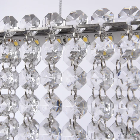 Подвесная люстра светодиодная APL LED Sicilia SH06.70.B.Ni.4000 (220V, хрусталь, на тросе)