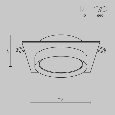 Встраиваемый светильник Hoop GX53 1x15Вт Maytoni Technical DL086-GX53-SQ-W (220V, круглые)