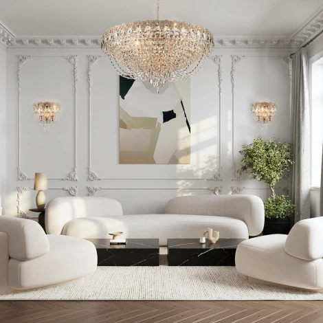 Подвесная люстра хрустальная Modelux MODELUX ML.8881.24P GD