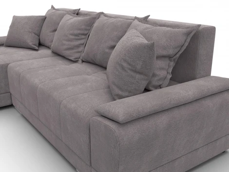 Диван угловой Лига-119 угол левый (ДСП,Брус,Фанера,ЛДС,Велюр/Бежевый) Лига Диванов 137095L