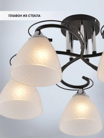 Потолочная люстра на штанге Seven Fires Nuala SF3372/5C-BK-CR-WT