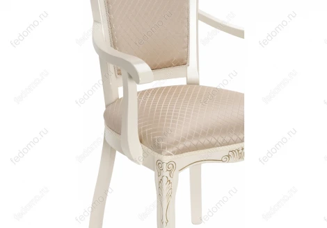 Кресло Woodville Клето патина золото / ромб 431002