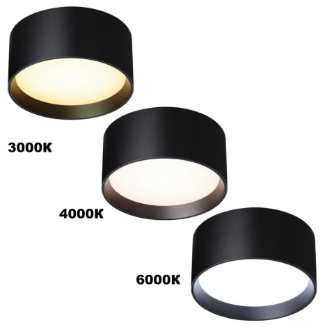 Светильник накладной светодиодный с переключ. цв. температуры Novotech Orbis 359599 черный IP20 LED 24W 220-240V 3000К\4000К\6000К